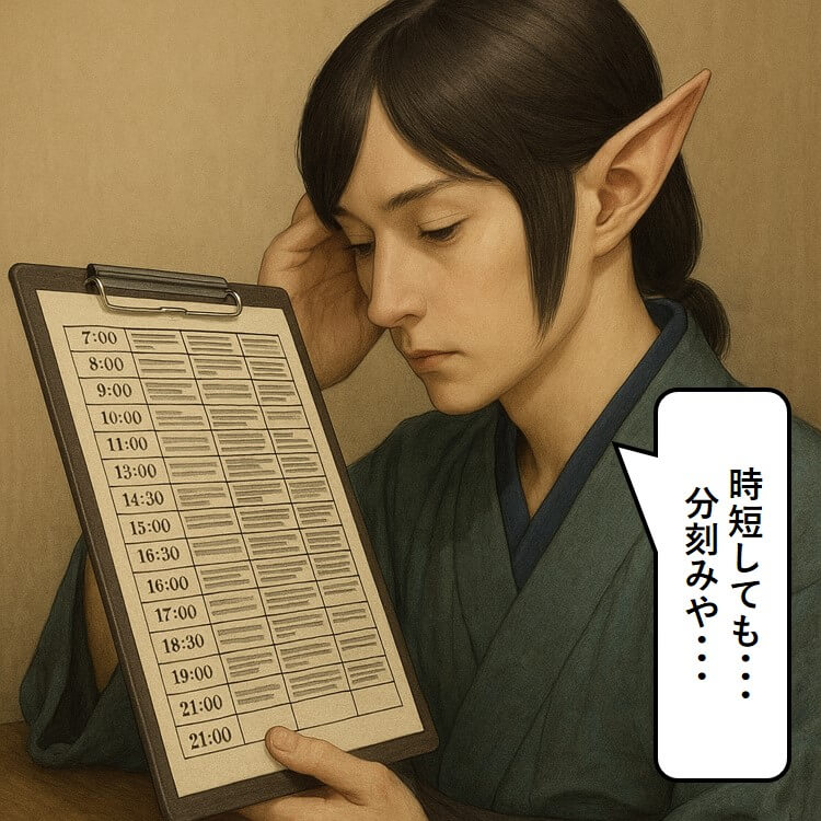 スケジュールがびっしりで忙しそうな人物